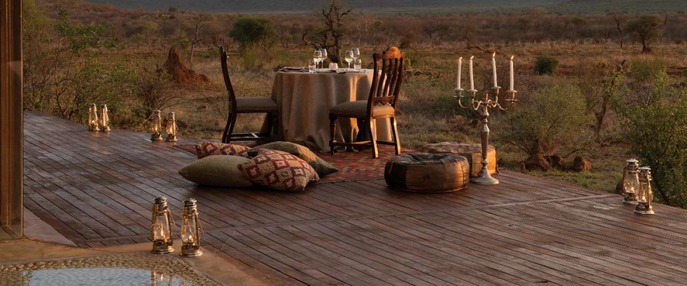 private dinner for two on malaria free safari at Madikwe Hills Lodge